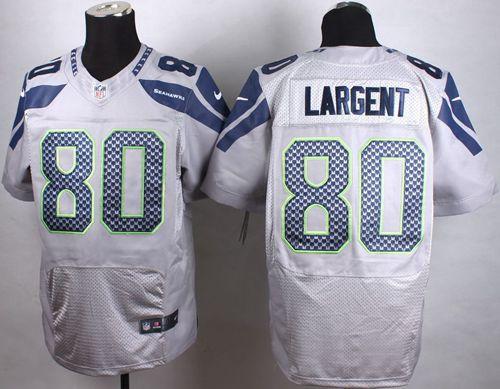 Nike Seahawks #80 Steve Largent Grey Alternate Men's Stitched NFL Vapor Untouchable Elite Jersey - Click Image to Close